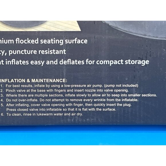 Inflatable Chair For Indoor & Outdoor Use Premium Flocked Surface Easy Inflates - Picture 4 of 7